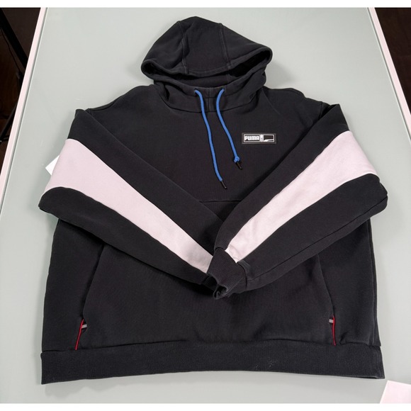 Puma Other - Puma Black & White Cotton Blend Men's Color Blocked Hoodie Logo - XL